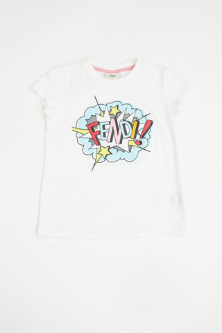 Fendi White Chest Graphic T-shirt