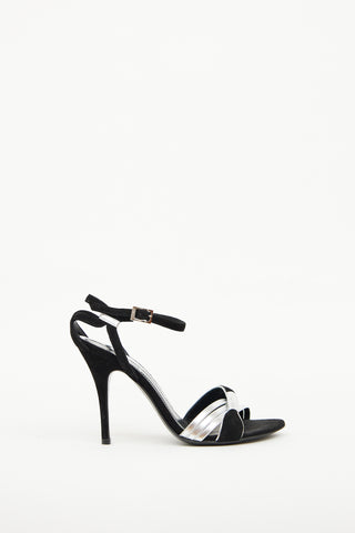 Black Suede 
Silver Sandal