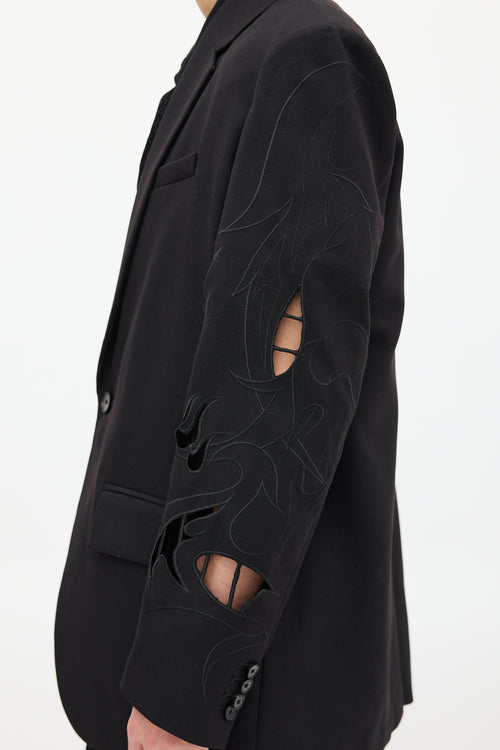 Feng Chen Wang Black Cut Out Blazer