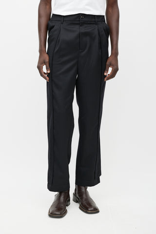 Feng Chen Wang Black Wool Deconstructed Trouser