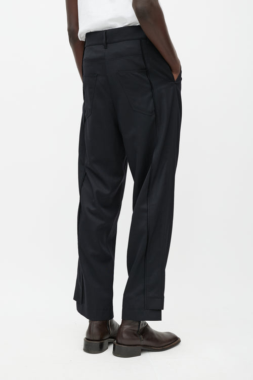 Feng Chen Wang Black Wool Deconstructed Trouser