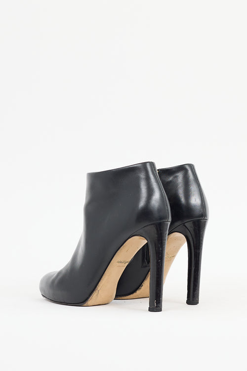 Ferragamo Black Leather Ankle Boot