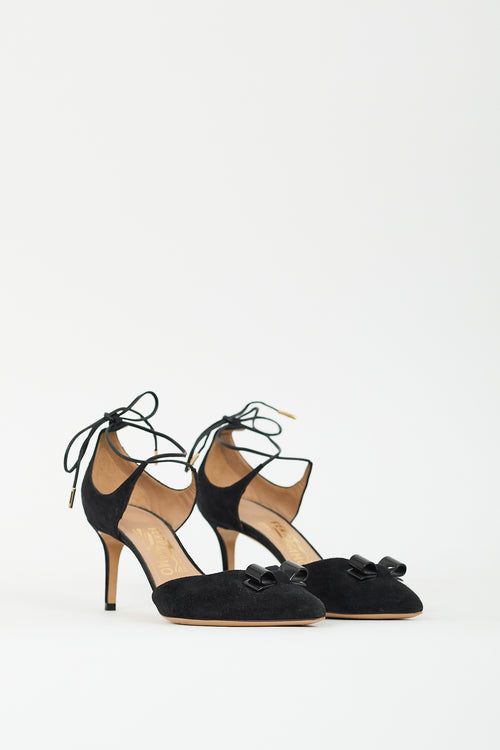 Ferragamo Black Suede D
Orsay Bow Pump