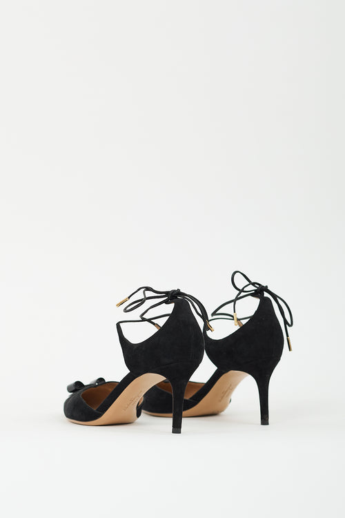 Ferragamo Black Suede D
Orsay Bow Pump