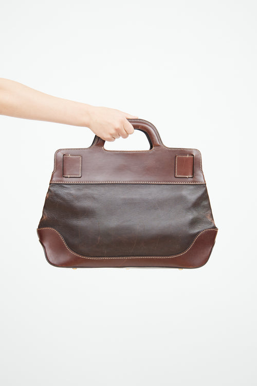 Ferragamo Brown W Briefcase Bag