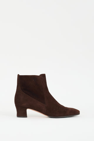 Ferragamo Brown Suede Ankle Boot