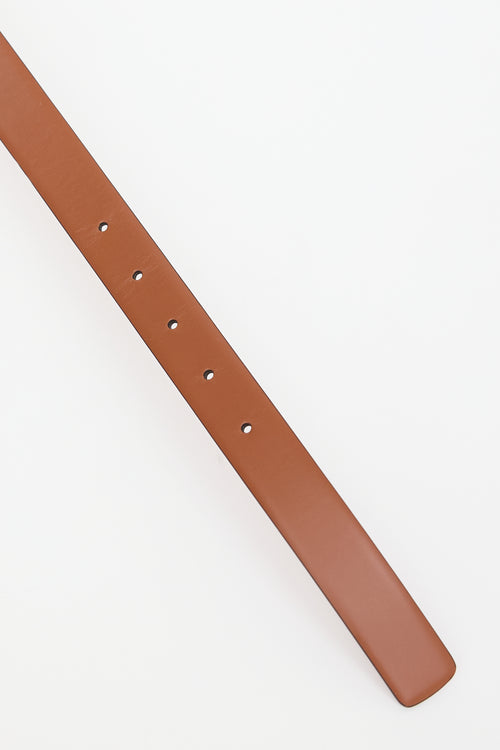 Ferragamo Brown Leather Gancini Belt