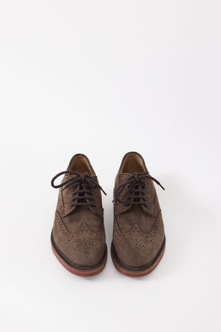 Ferragamo Brown Suede Brogue Derby