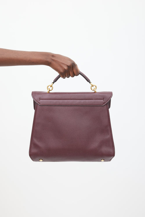 Ferragamo Burgundy Leather Gancini Margot Bag