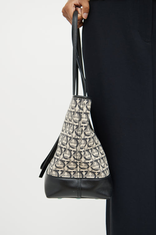 Ferragamo Monogram Canvas 
Leather Tote Bag