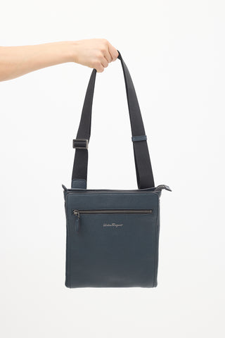 Ferragamo Navy Leather Crossbody Bag