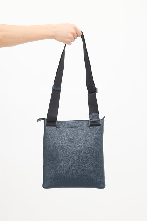 Navy Leather Crossbody Bag