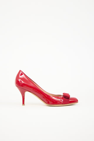 Ferragamo Patent Vara Bow Pump