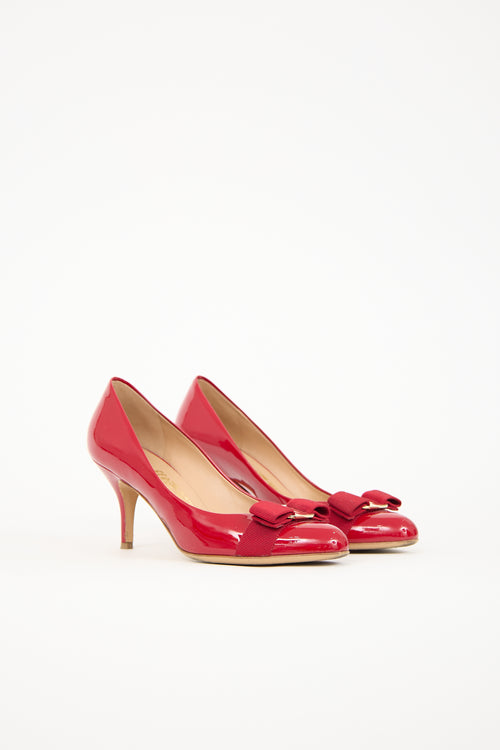 Ferragamo Patent Vara Bow Pump