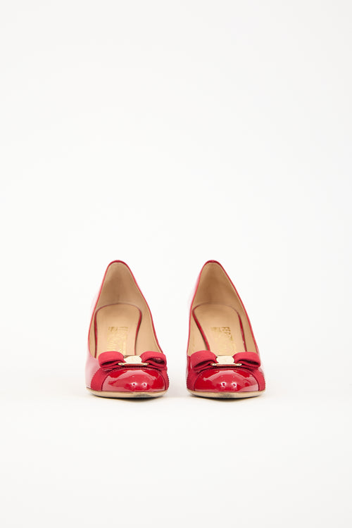 Ferragamo Patent Vara Bow Pump