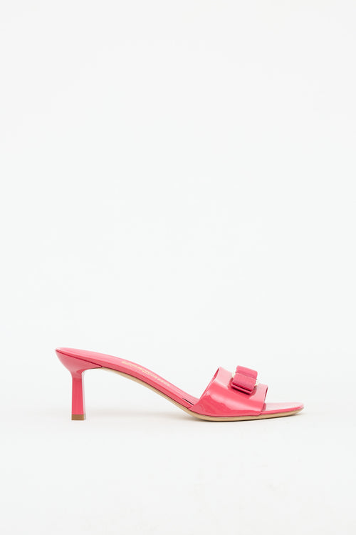 Ferragamo Patent Vera High Heel Mule