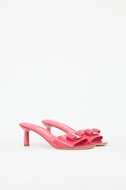 Ferragamo Patent Vera High Heel Mule