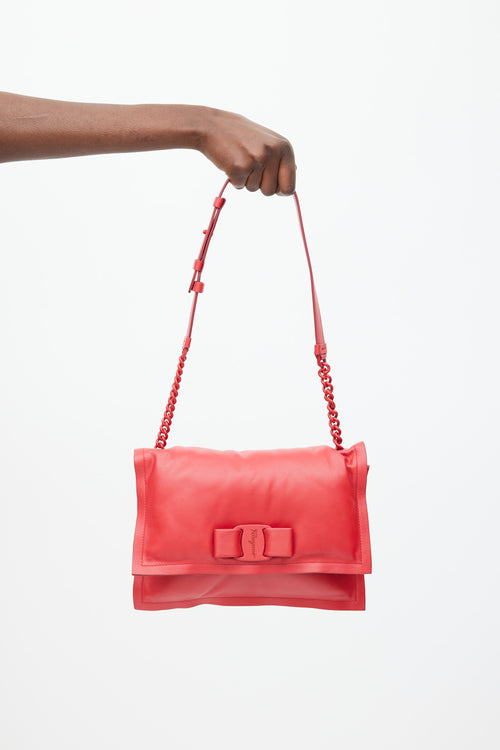 Ferragamo Red Leather Viva Bow Bag