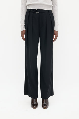 Filippa K Black Belted Wide Leg Trousers