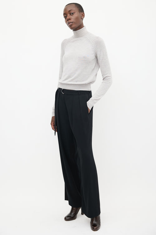 Filippa K Black Belted Wide Leg Trousers