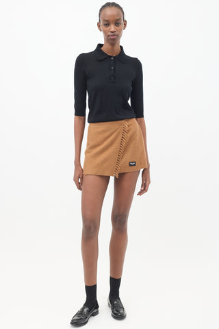 Filippa K Black Knit Short Sleeve Polo Top