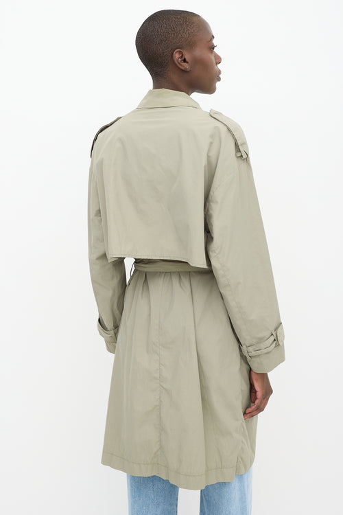 Filippa K Green Nylon Ruby Tech Trench Coat