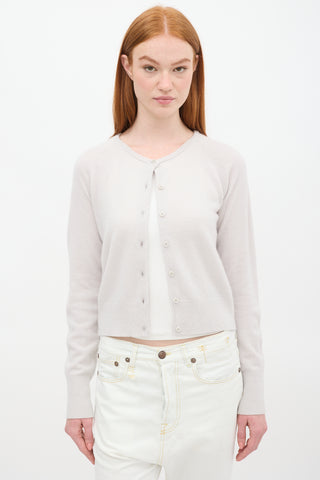 Filippa K Light Grey Cashmere Knit Cardigan