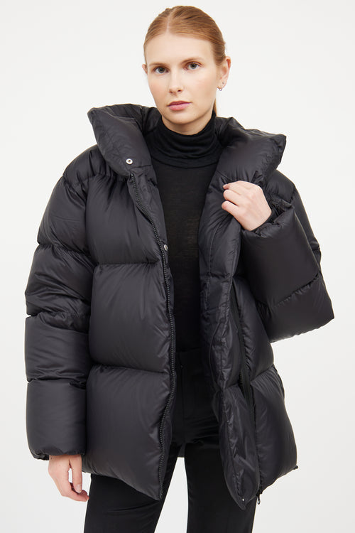 Filippa K Black Asymmetrical Puffer Jacket