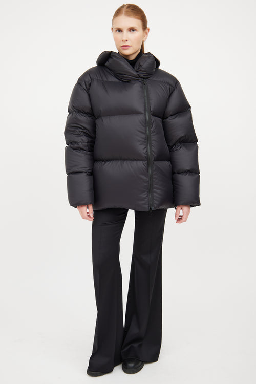 Filippa K Black Asymmetrical Puffer Jacket