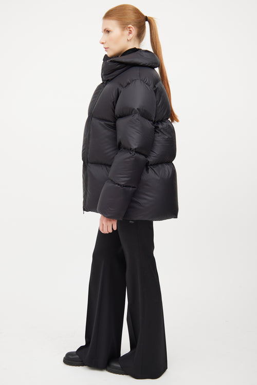 Filippa K Black Asymmetrical Puffer Jacket