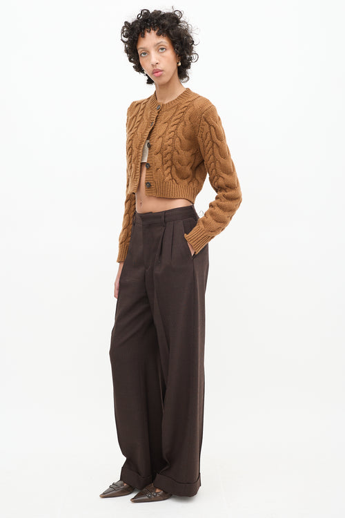 Filippa K Dark Brown Wool Kinley Check Trouser