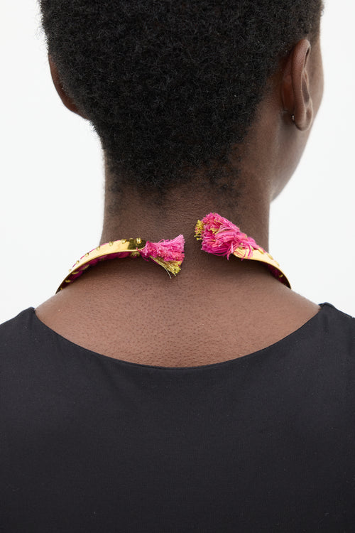 Aurélie Bidermann Gold 
Pink Braided Choker