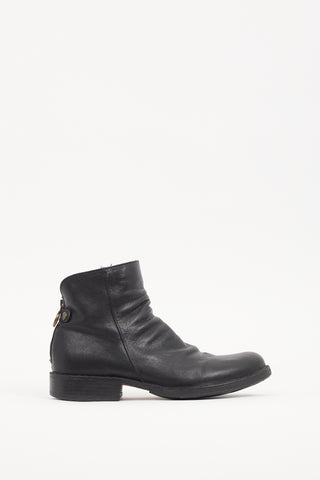 Fiorentini+Baker Black Leather Zip Ankle Boot