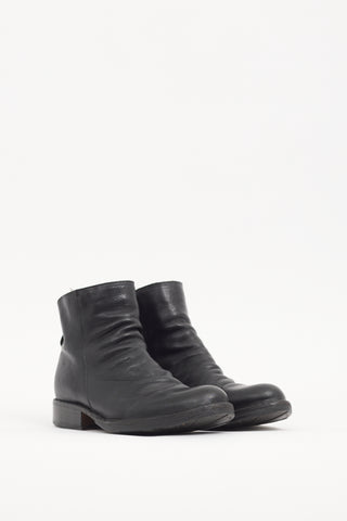 Fiorentini+Baker Black Leather Zip Ankle Boot