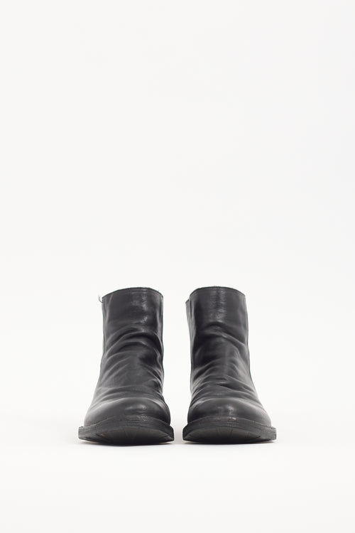 Fiorentini+Baker Black Leather Zip Ankle Boot