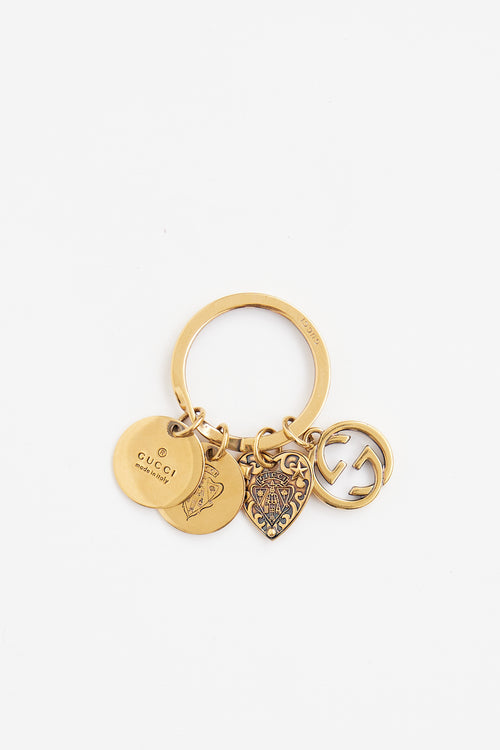 Gucci Gold Multi Charm Key Ring