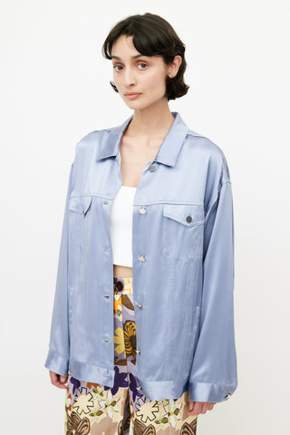 Fleur Du Mal Blue Silk Jacket