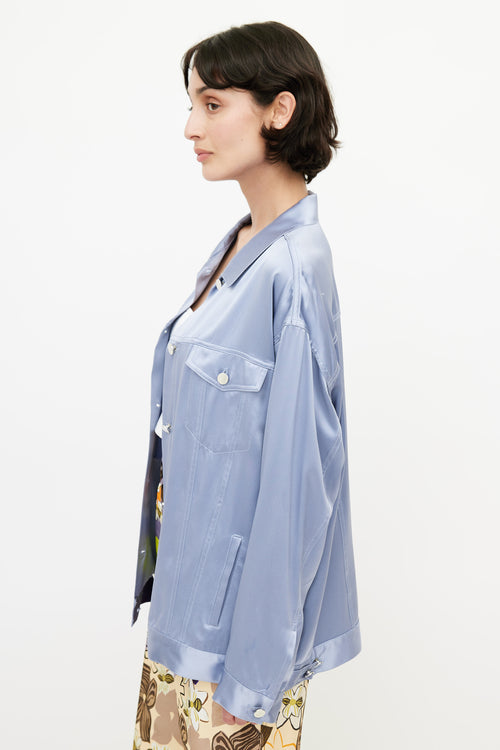 Fleur Du Mal Blue Silk Jacket