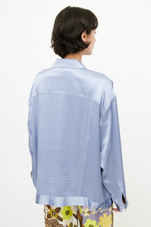 Fleur Du Mal Blue Silk Jacket