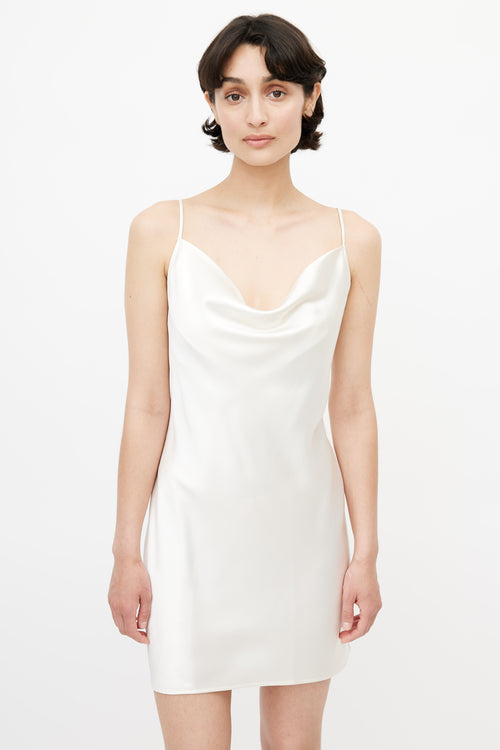 Fleur Du Mal Cream Silk Slip Dress