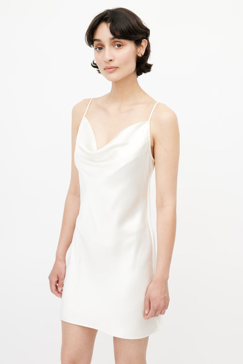 Fleur Du Mal Cream Silk Slip Dress