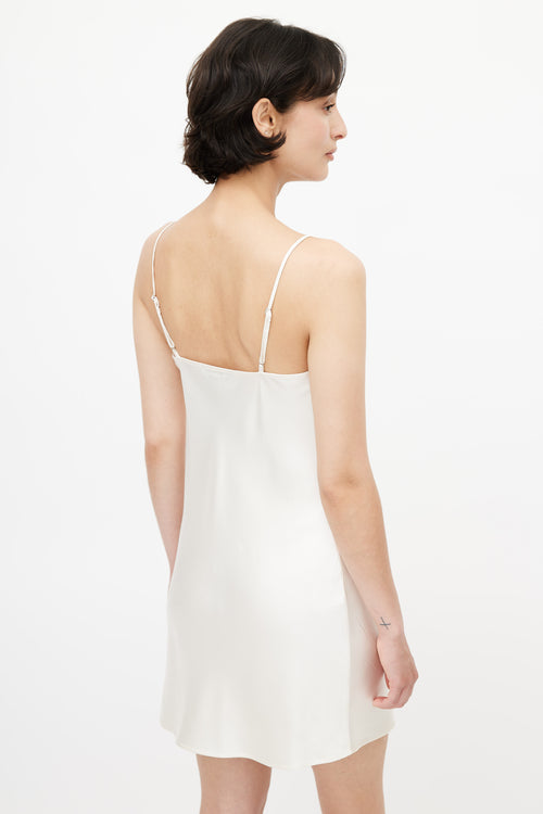 Fleur Du Mal Cream Silk Slip Dress