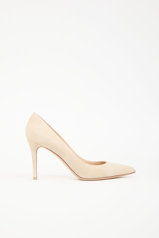 Gianvito Rossi Suede Pointed Toe Pump