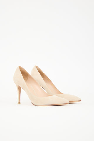 Gianvito Rossi Suede Pointed Toe Pump