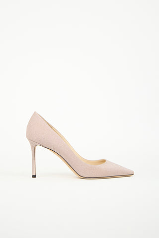 Jimmy Choo Pink Glitter Romy Pump