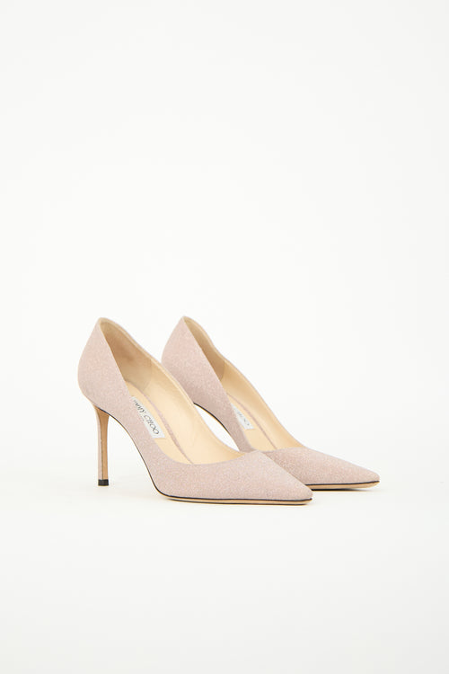 Jimmy Choo Pink Glitter Romy Pump