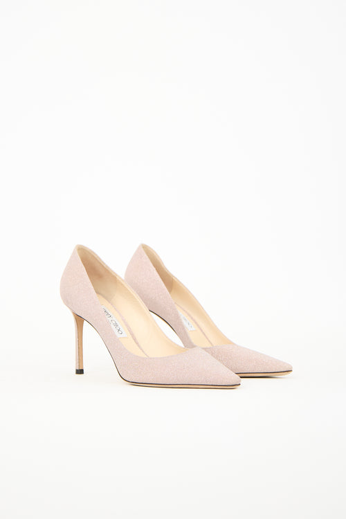 Jimmy Choo Pink Glitter Romy Pump