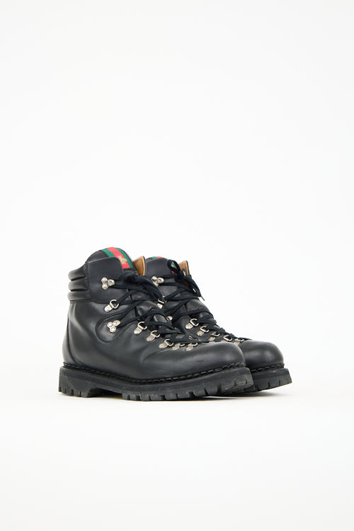 Gucci Leather Hiking Web Boot