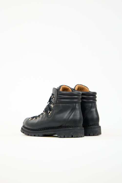 Gucci Leather Hiking Web Boot