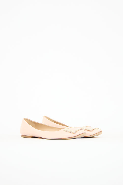 Roger Vivier Leather Trompette Ballerina Flats